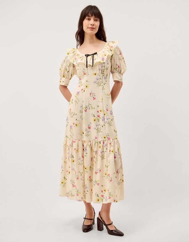 Monsoon Cindy Floral Print Midi Dress | JD Williams