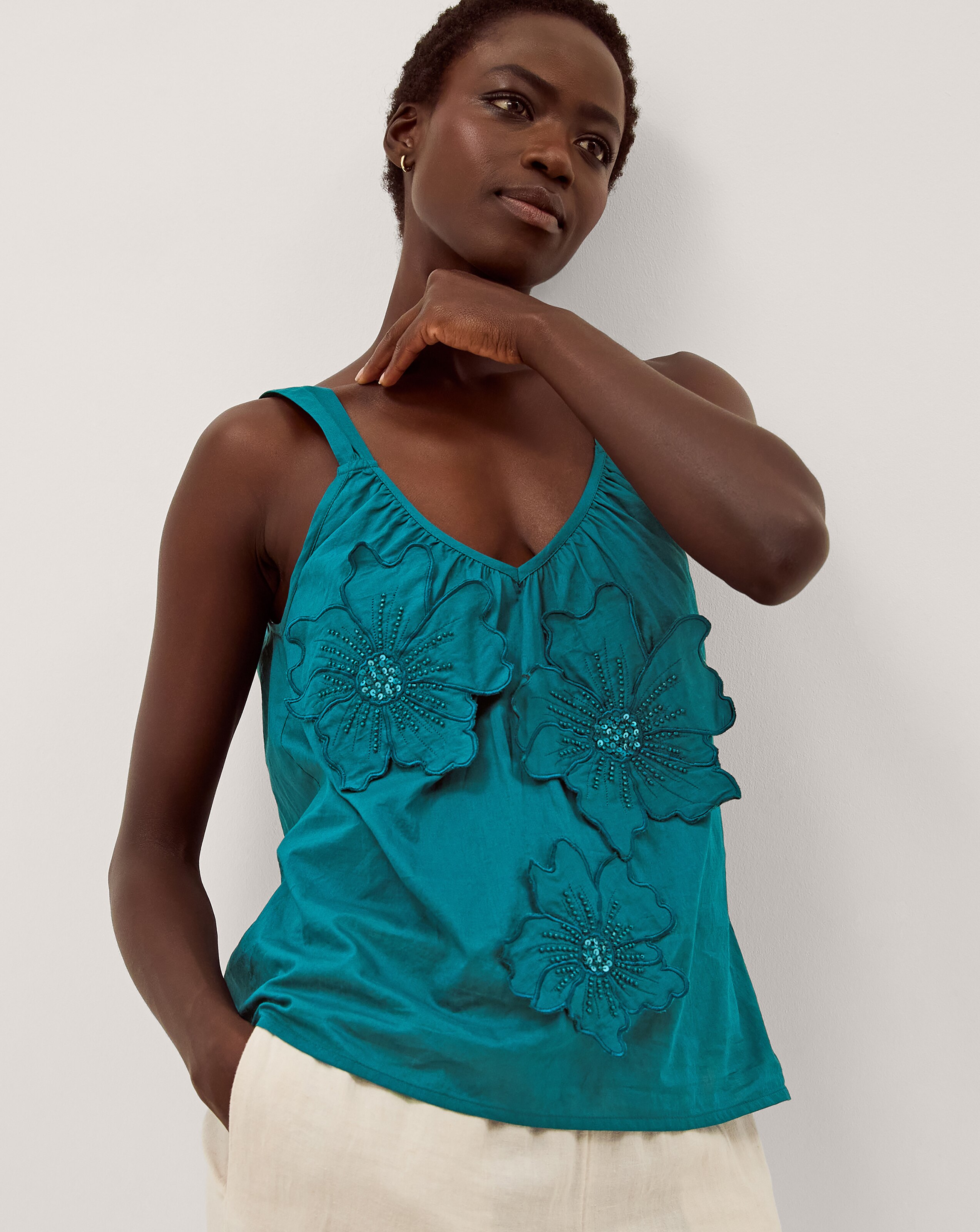 Monsoon Taylor Sleeveless Lace Top | JD Williams