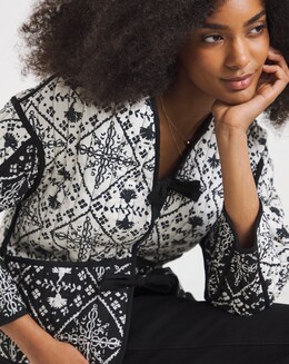 Julipa Pure Cotton Textured Embroidered Jacket | JD Williams