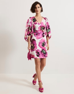 Phase Eight Floral Puff Sleeve Dress - Image