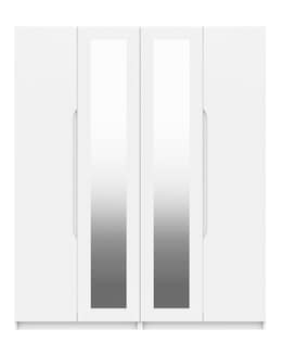 Sorrento High Gloss 4 Door Wardrobe with Mirror