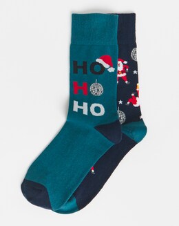 2 Pack Christmas Novelty Socks - Image