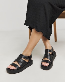 Chunky Buckle Fisherman Sandal Ex Wide - Image