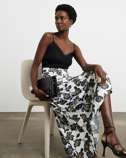 Joanna Hope Satin Pleated Skirt - Image