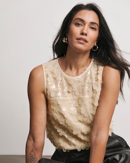 Joanna Hope Sequin Shell Top - Image