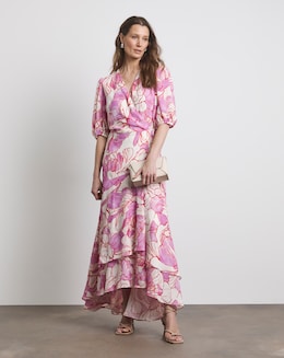 Joanna Hope Printed Wrap Dress - Image