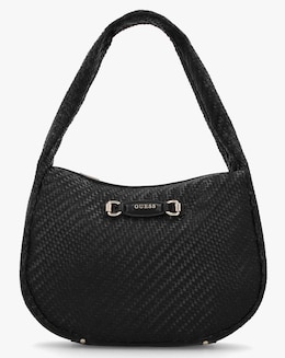 Guess Francy Woven Black Hobo Bag