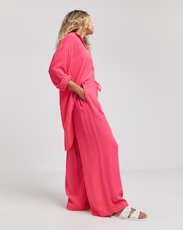 Crinkle Wide Leg Trousers - Image