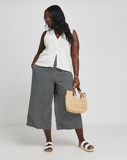Wide Leg Woven Culottes - Image