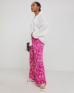 Simply Be Wide Leg Woven Trousers - Image