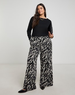 Waffle Wide Leg Trousers - Image