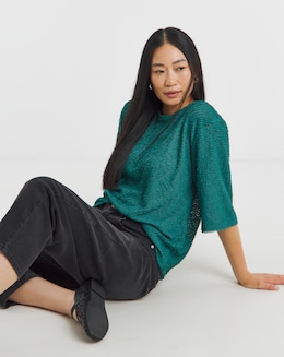 Textured Half Sleeve T-Shirt - Image