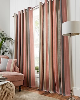 Fusion Whitworth Stripe Eyelet Curtains - Image