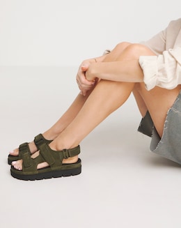 Strappy Suede Touch Close Sandal Wide - Image