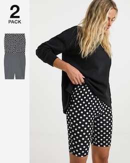 2 Pack Printed Cycling Shorts - Image