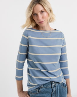 Slash Neck Long Sleeve Top - Image
