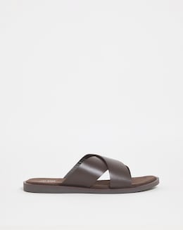 Smooth Leather Cross Over Sandal Wide - Image