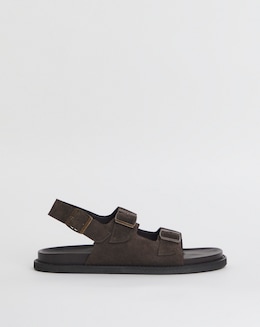 Suede Buckle Backstrap Sandal Wide - Image