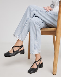 Cross Strap Mary Jane Slingback Ex Wide - Image