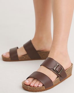 Leather Buckle Footbed Mule E Fit - Image
