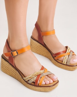 Leather Strappy Sandal EEE Fit - Image