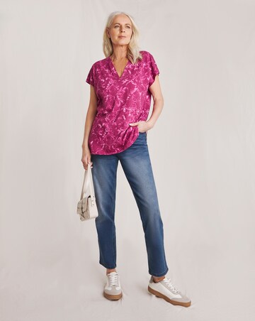 Julipa Notch Neck Pure Cotton T-Shirt