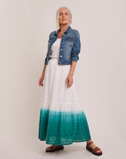 Julipa Ombre Pure Cotton Broderie Skirt - Image