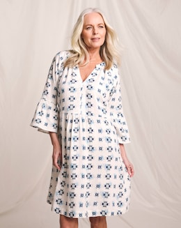 Julipa Printed Pure Cotton Shift Dress - Image