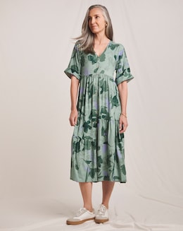 Julipa Asymmetric Button Down Midi Dress - Image