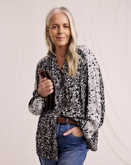 Julipa Contrast Sleeve Blouse - Image