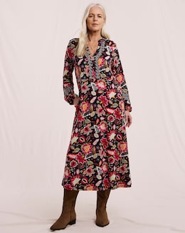 Julipa Contrast Print Jersey Midi Dress - Image