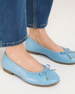 Basic Leather Ballerina EEE Fit - Image