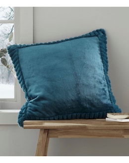 Velvet Faux Fur Cosy Cushion - Image