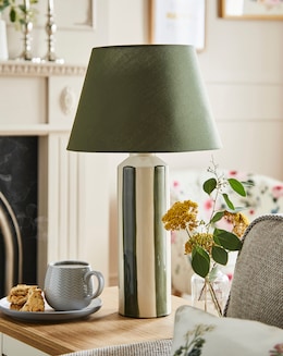 Suri Striped Ceramic Table Lamp - Image