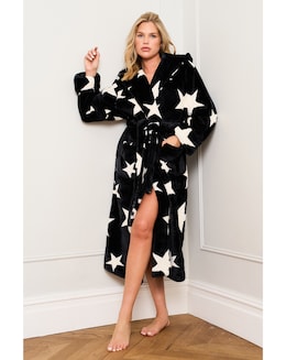 JimJamTheLabel Black Star Print Dressing Gown