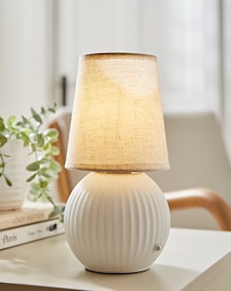 Ribbed Glass Wireless Rechargeable Lamp - Image