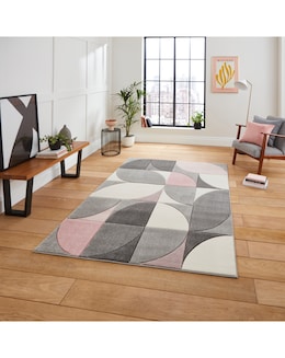 Think Rugs Matrix Modern Geometric Rug - Curves