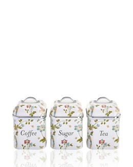 Laura Ashley White Elveden Set of 3 Canisters