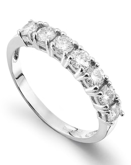 Moissanite 9 Carat Gold 1 Carat Half Eternity Ring