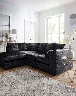 Chicago Crushed Velvet Left Hand Corner Chaise Sofa