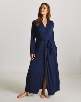 Ladies Blue Dressing Gowns | Navy & Pale Blue Robes | JD Williams