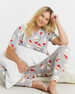Simply Be Value Christmas Santa Print Legging Pyjama Set