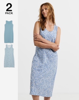 Value (2 Pack) Maxi Nighties Leaf Print - Image