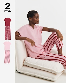 JD Williams 2 Pack Cotton PJ Set - Image
