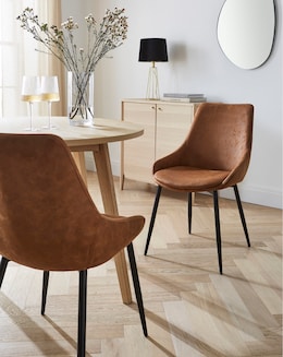 Etta Faux Leather Pair of Dining Chairs - Image