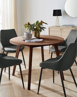Oslo Table with 4 Etta Fabric Chairs - Image