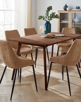 Oslo Table with 6 Etta Leather Chairs - Image