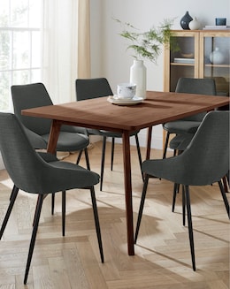 Oslo Table with 6 Etta Fabric Chairs - Image