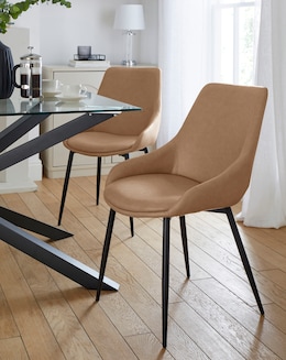 Etta Faux Leather Pair of Dining Chairs - Image