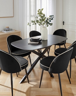 Brock Dining Table with 6 Camille Chairs - Image